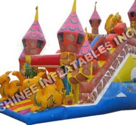 T8-407 Bambini adulti scivolo gigantesco cartone animato castello gonfiabile