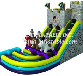 T8-1498 Scivolo per bambini Cavallo gigante che salta Castello