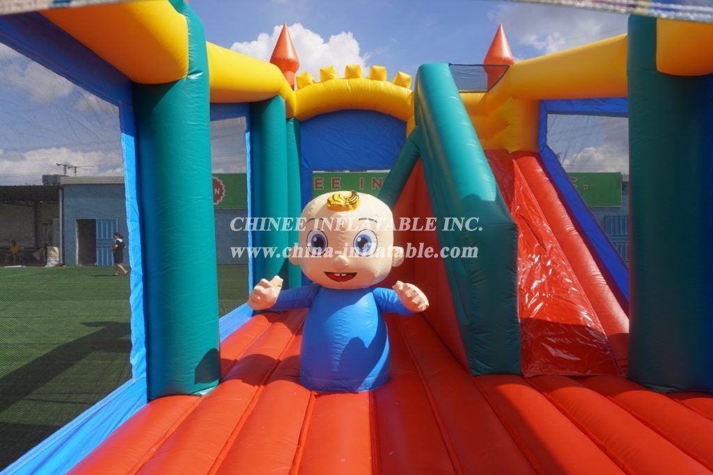 T5-1002B Cocomelon Bouncy Castle Combo Slide Outdoor Kids