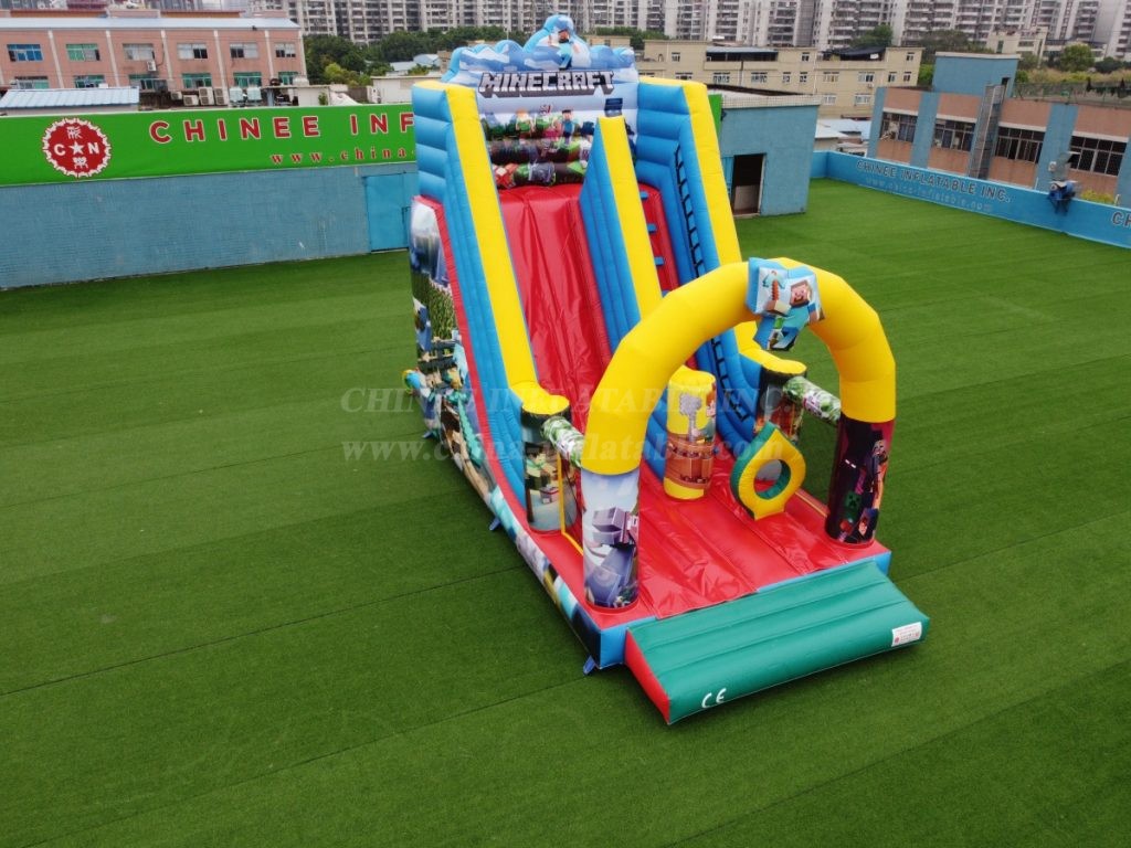 T8-2106C Minecraft Inflatable Slide