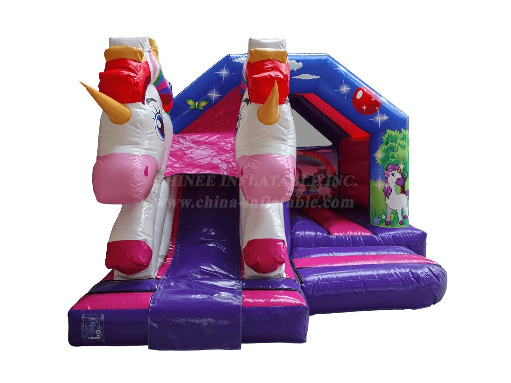 T2-4136 15X12Ft 3D Twin Head Unicorn Front Slide Combi